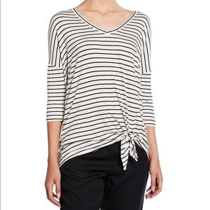 Dex front tie stripe stretch shirt